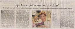 Lys Assia in Berliner Morgenpost vom 01.10.2005